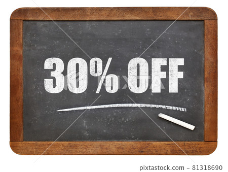 thirty percent off - discount blackboard sign thirty percent off - discount blackboard sign 81318690