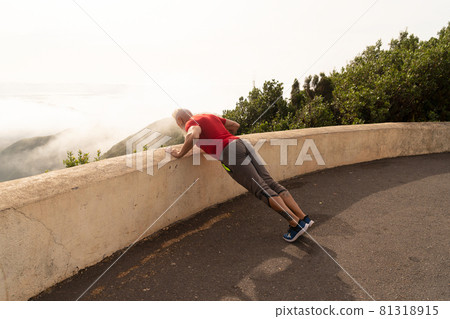 Senior man doing sport exercises Senior man doing sport exercises 81318915
