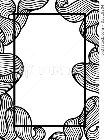 Frame with wave line curls. Frame with wave line curls. 81319204