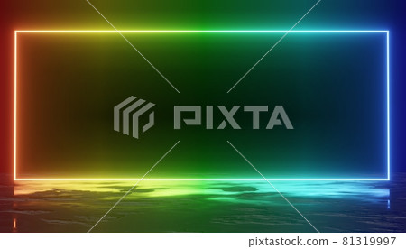 3d render of RGB neon light on darkness background. Abstract Laser lines show at night. Ultraviolet spectrum beam scene 3d render of RGB neon light on darkness background. Abstract Laser lines show at night. Ultraviolet spectrum beam scene 81319997