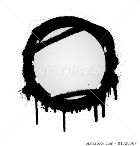 Circle banner on graffiti background. Vector blank with aerosol stains Circle banner on graffiti background. Vector blank with aerosol stains 81320367
