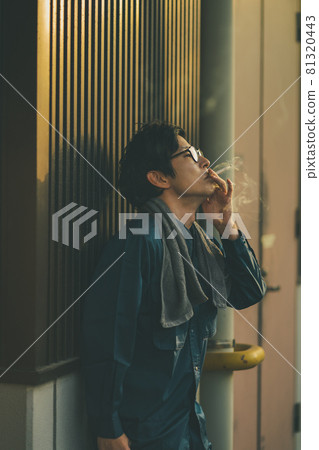 Workers smoking during breaks Workers smoking during breaks 81320443