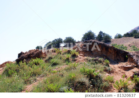 Baska, island Krk, phenomenal Zarok - sandy & rocks area, Adriatic coast, Croatia 81320637