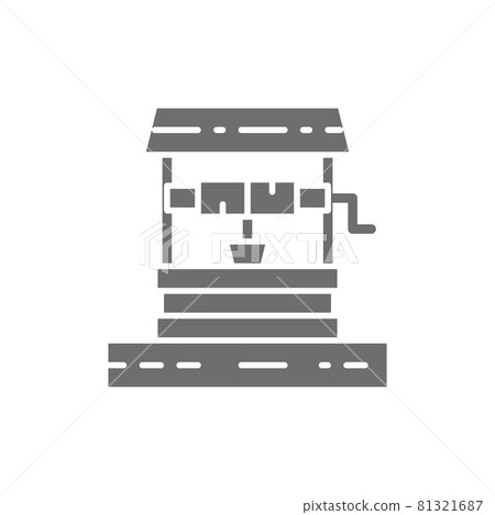 Water well, agriculture grey icon. Isolated on white background Water well, agriculture grey icon. Isolated on white background 81321687