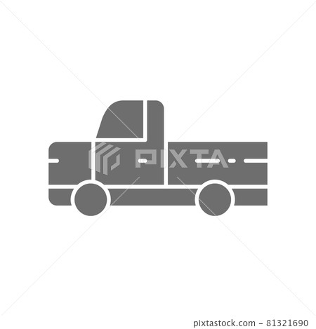 Pickup truck, pick-up car, vehicle grey icon. Pickup truck, pick-up car, vehicle grey icon. 81321690