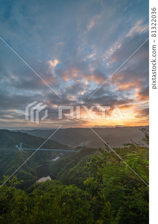 Morning of Ryujin Big Suspension Bridge, Ibaraki Prefecture Morning of Ryujin Big Suspension Bridge, Ibaraki Prefecture 81322036