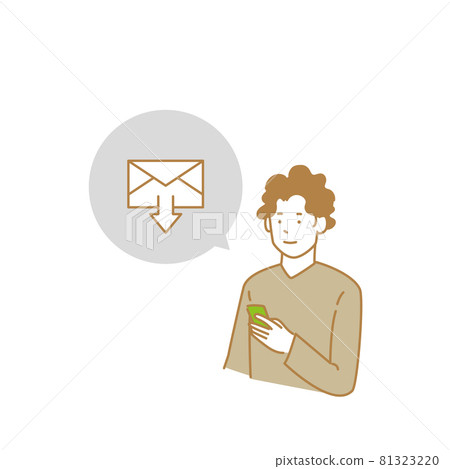 一個人收到一封電子郵件的插圖 81323220