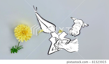 Women and dogs taking a nap under the flowers 81323915