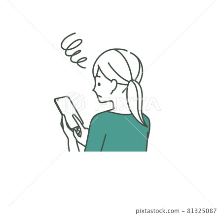 Women using smartphones-2 colors 81325087