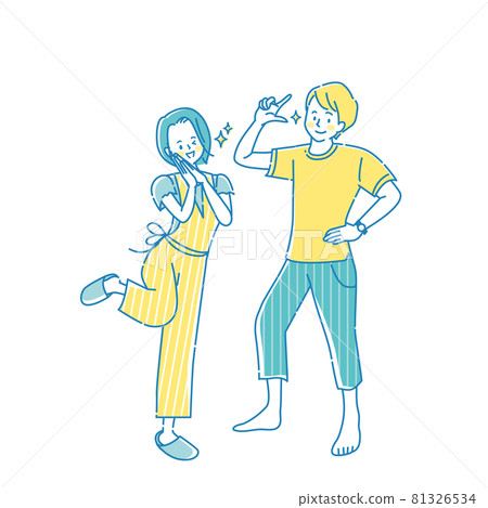 Cheerful young man and smiling woman 81326534