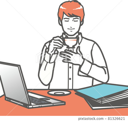 A man who drinks tea and calms his mind A man who drinks tea and calms his mind 81326621