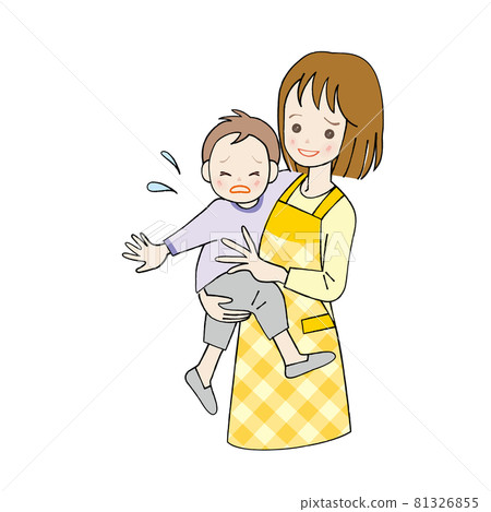 被女保育員抱著的男孩哭了 81326855