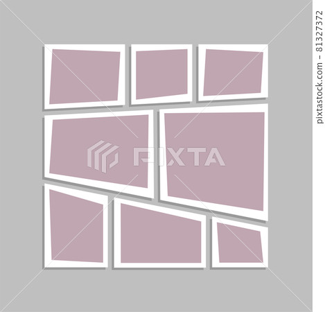Vector empty collage board eight images, photo Vector empty collage board eight images, photo 81327372
