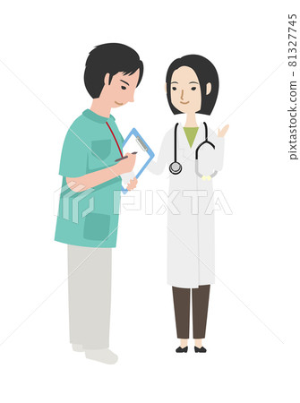 年輕女醫生和男護士見面 81327745