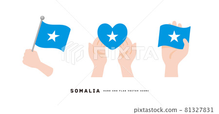 [Somalia] hand and national flag icon vector illustration 81327831