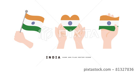 [India] hand and national flag icon vector illustration 81327836