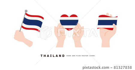 [Thailand] hand and national flag icon vector illustration 81327838