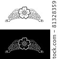 Tiara of wild roses, vines and buds Hand-drawn line drawing illustration_028 81328359
