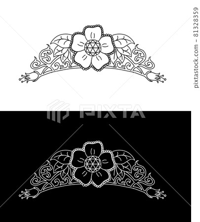 野玫瑰、藤蔓和花蕾的頭飾手繪線描插圖_028 野玫瑰、藤蔓和花蕾的頭飾手繪線描插圖_028 81328359