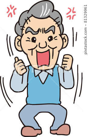 Angry elderly man_70s_color_whole body 81329961