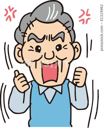 Angry elderly man_70s_color_upper body 81329962