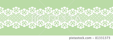 Lace ribbon. Seamless vector material. 81331373