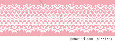 Lace ribbon. Seamless vector material. 81331374