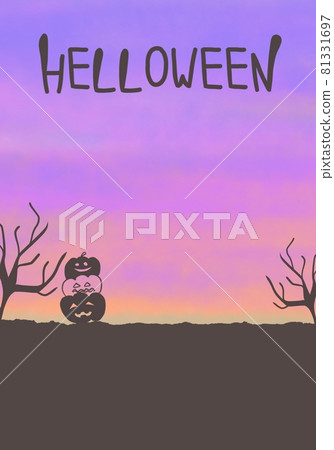 Halloween sky background and pumpkin shadow vertical 2 81331697