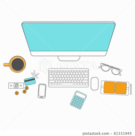 Set of flat design for desktop. Line icons flat design elements. Modern vector pictogram. 81331945