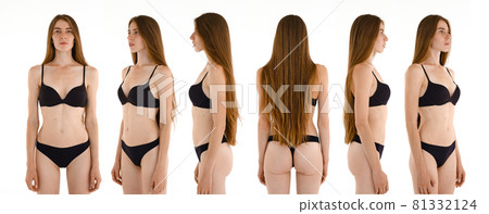 Set of model's snapshots with no makeup and retouche. Set of model's snapshots with no makeup and retouche. 81332124