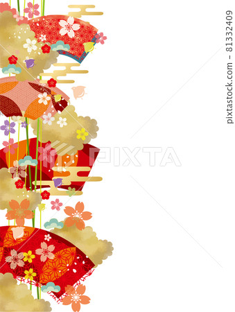 有光澤的背景材料與日本圖案日式日本友禪背景矢量 81332409