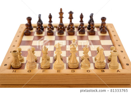 Classic Wooden chess pieces on chessboard Classic Wooden chess pieces on chessboard 81333765