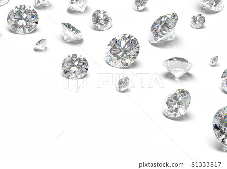 Beautiful Shiny Diamond in Brilliant Cut on White Background,- Crystal Background Beautiful Shiny Diamond in Brilliant Cut on White Background,- Crystal Background 81333817