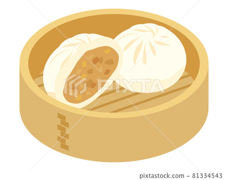 Meat bun in bamboo steamer Meat bun in bamboo steamer 81334543