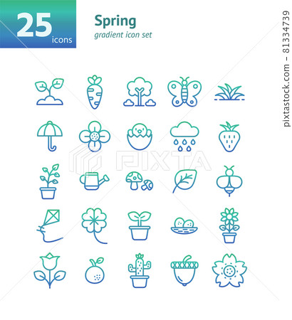 Spring gradient icon set. Vector and Illustration. 81334739