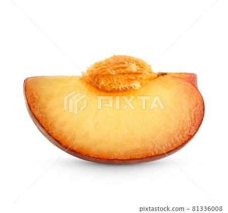 Fresh Red plum with leaves isolated on white background Fresh Red plum with leaves isolated on white background 81336008