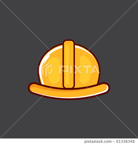 Safety Helmet cartoon Icon Logo Illustration Isolated on grey background. Labour Day or May Day icon Safety Helmet cartoon Icon Logo Illustration Isolated on grey background. Labour Day or May Day icon 81336348