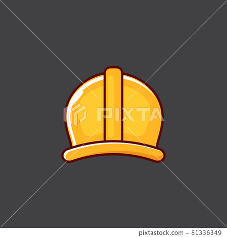 Safety Helmet cartoon Icon Logo Illustration Isolated on grey background. Labour Day or May Day icon Safety Helmet cartoon Icon Logo Illustration Isolated on grey background. Labour Day or May Day icon 81336349