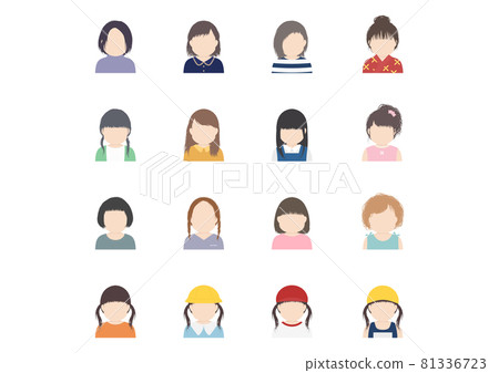人物(女孩)圖標/頭像素材 人物(女孩)圖標/頭像素材 81336723