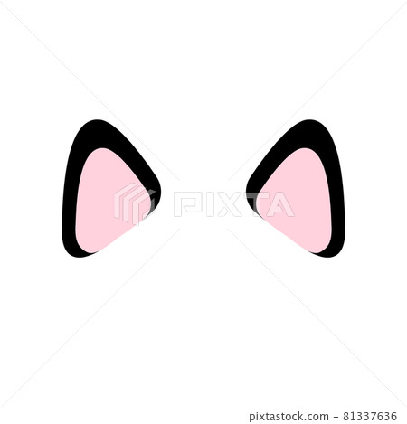 Vector flat cartoon colored cat ears 81337636