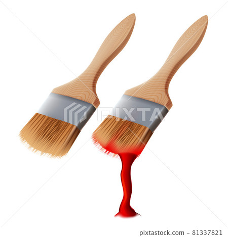 Brush With Paint For Painting Image Or Wall Vector Brush With Paint For Painting Image Or Wall Vector 81337821