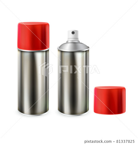 Paint Blank Opened And Closed Bottles Spray Vector 81337825