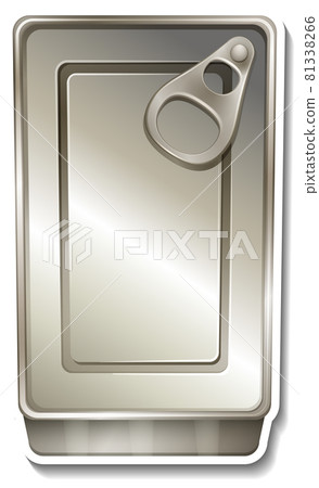 Top view of tin can sticker on white background Top view of tin can sticker on white background 81338266