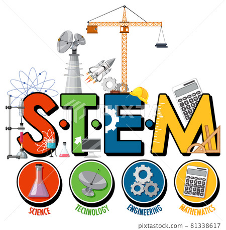 STEM education logo with scientist kid cartoon character STEM education logo with scientist kid cartoon character 81338617