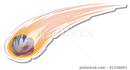Sticker template with meteorite flame isolated 81338663