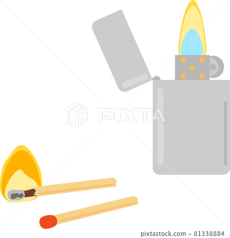 Match with an ignited lighter 81338884