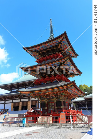 成田山Shinshoji寺三重塔和Daihonro 81341744