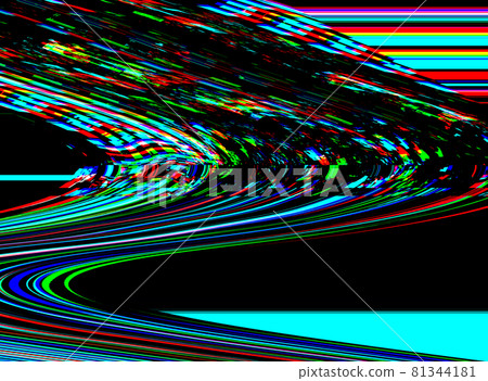 Glitch TV Techno psychedelic background. Old VHS screen error. Digital pixel noise abstract design. Photo glitch. Television signal fail and Colorful noise 81344181