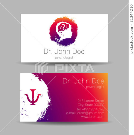 Psychology Vector Business Card Human Head Modern logo Creative style. Child Profile Silhouette Design concept. Brand company. Vsiting personal set of visit cards Psychology Vector Business Card Human Head Modern logo Creative style. Child Profile Silhouette Design concept. Brand company. Vsiting personal set of visit cards 81344210
