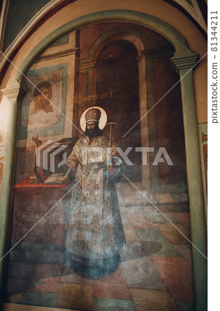 Orthodox Christian icon utensils in the church. Orthodox Christian icon utensils in the church. 81344211